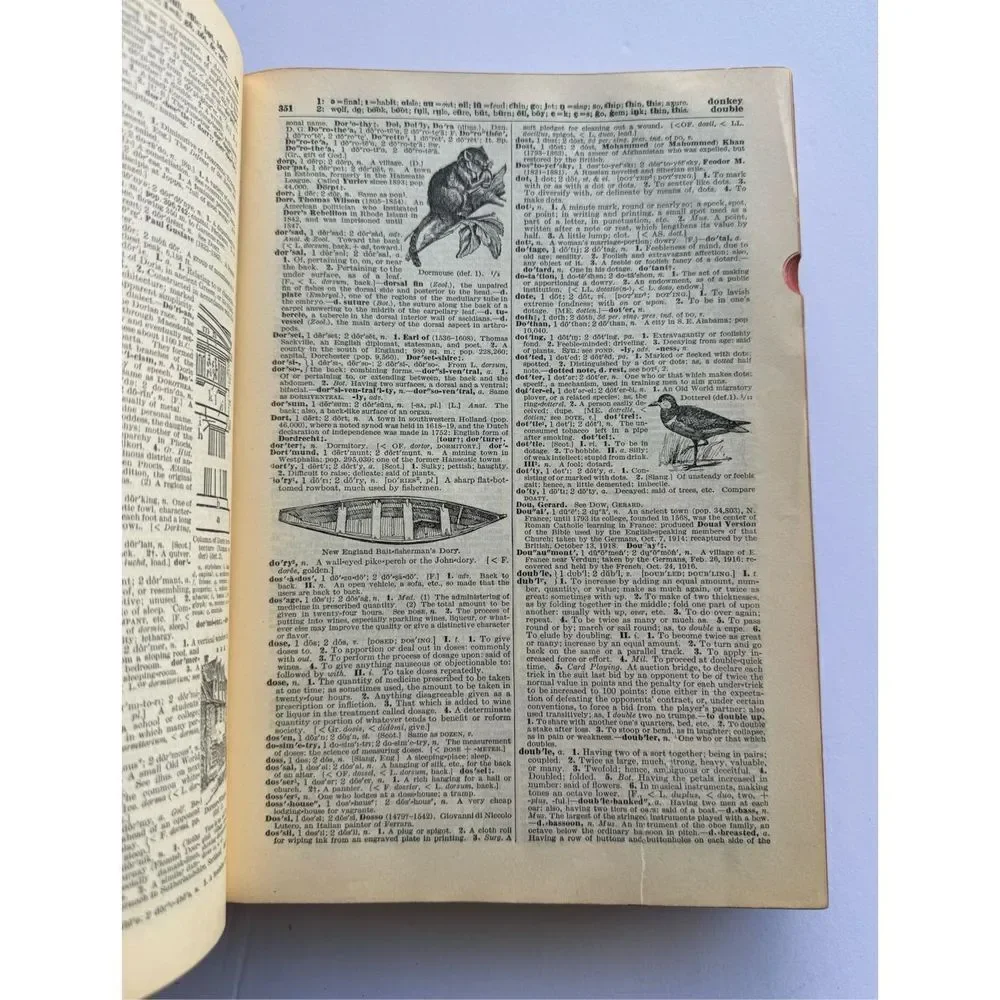 1926 Vintage‎ Antique XLTabbed & Illustrated Funk Wagnalls Dictionary Book